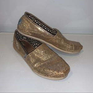 Sparkly Glitter Gold TOMS